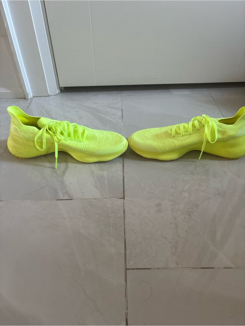 adidas Neon Yellow Knit Running Sneakers
